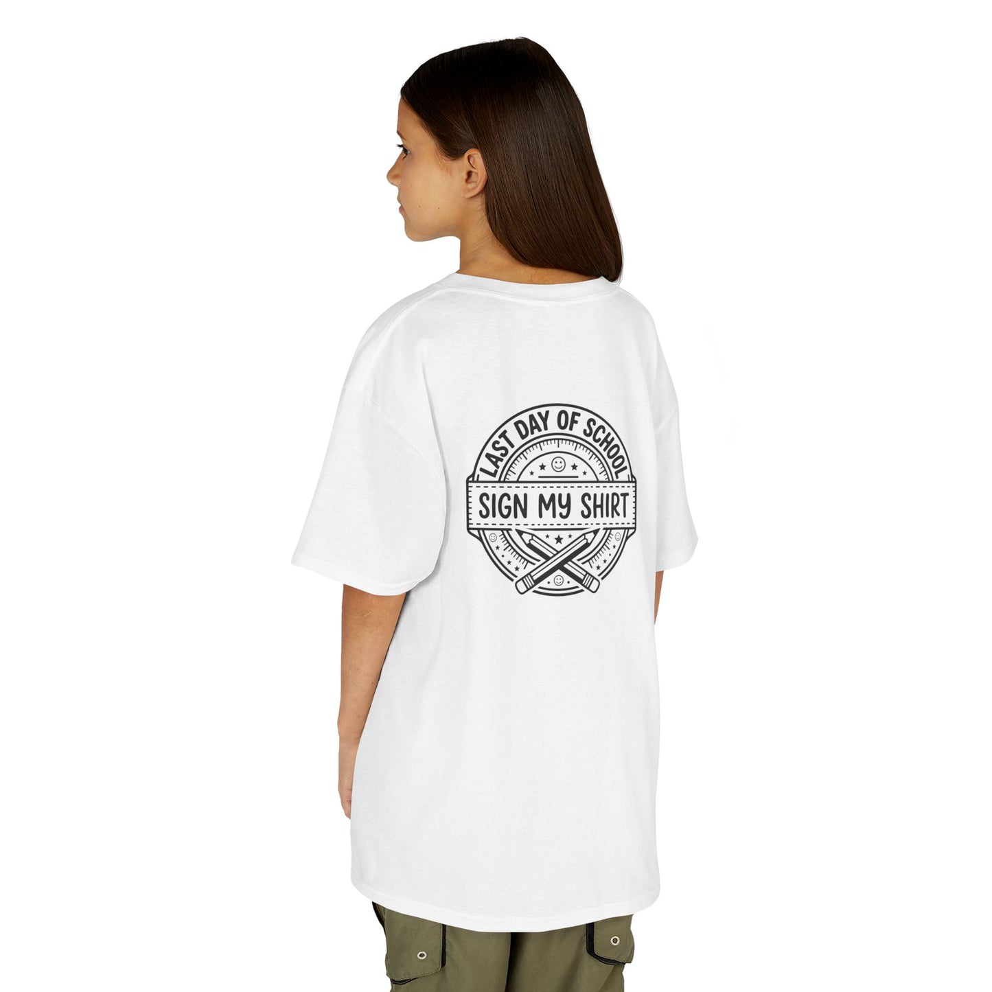 Last Day of School Kids Tee — Signable Memory Shirt for Friends