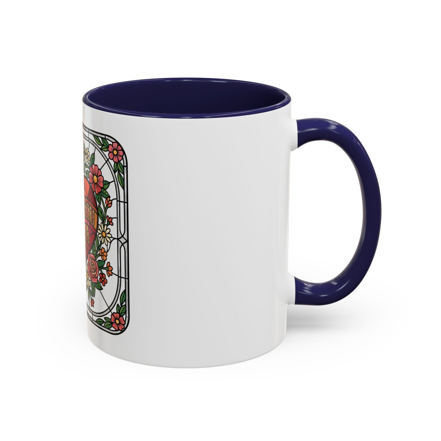 Love You Mama Stained Glass Heart Accent Coffee Mug