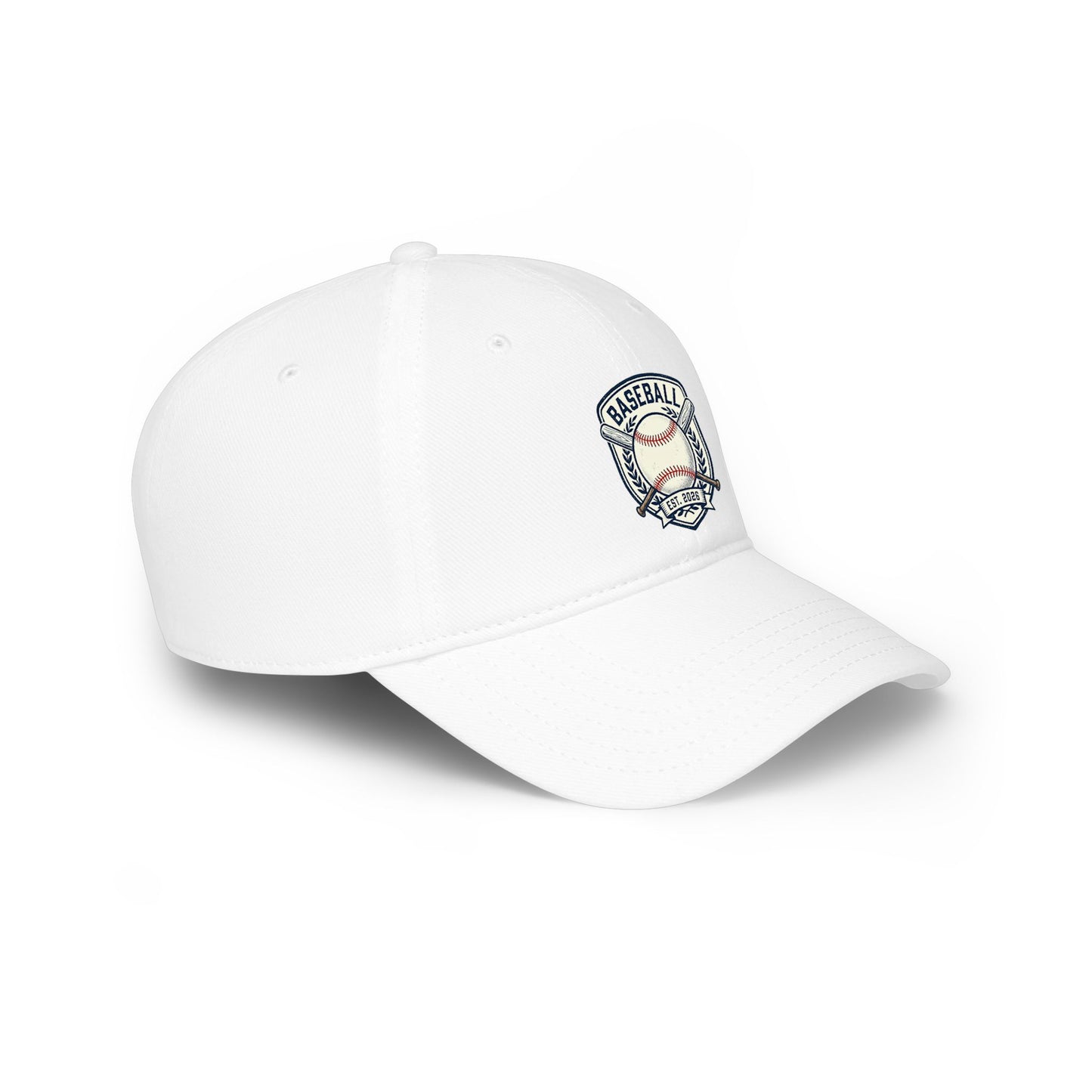 Baseball Cap - Vintage Baseball Crest Embroidered Low Profile Hat