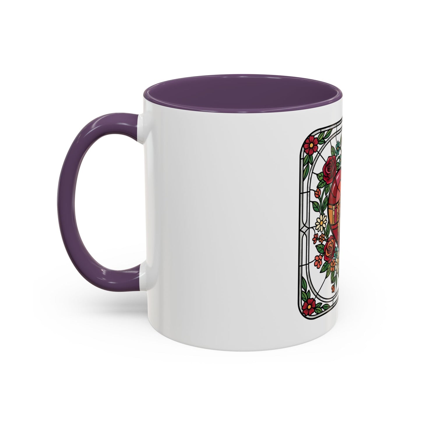 Love You Mama Stained Glass Heart Accent Coffee Mug