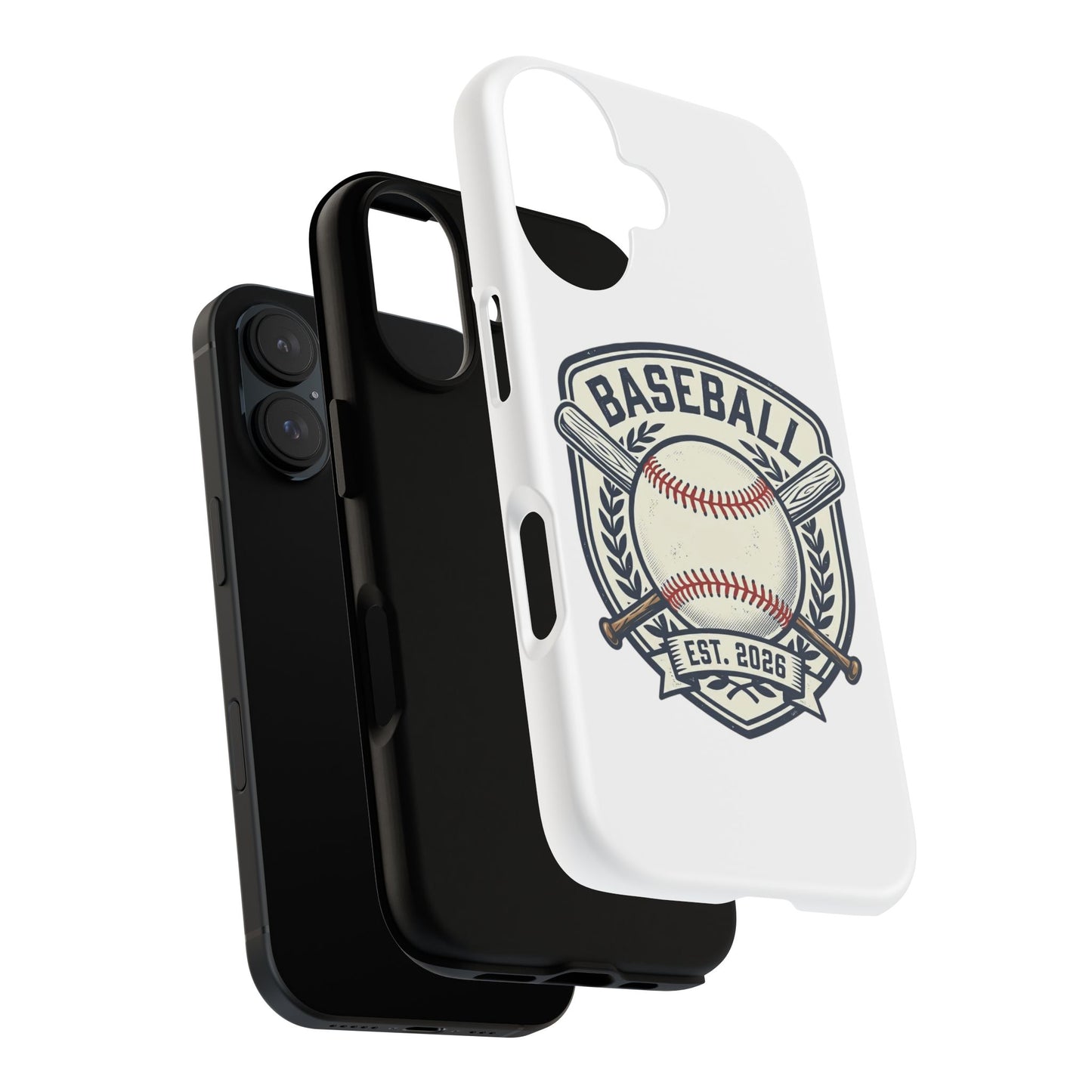 Baseball Emblem Phone Case — Vintage Ball & Bats Protective Cover