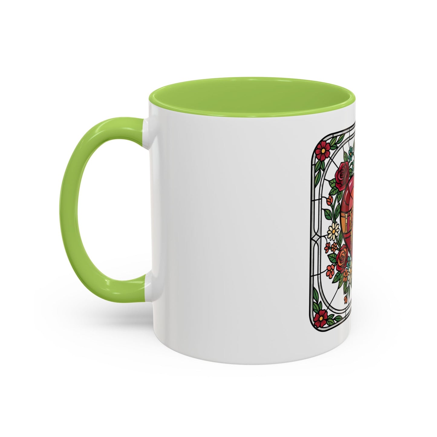 Love You Mama Stained Glass Heart Accent Coffee Mug
