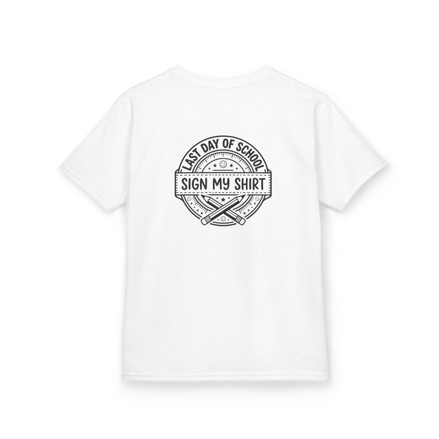 Last Day of School Kids Tee — Signable Memory Shirt for Friends