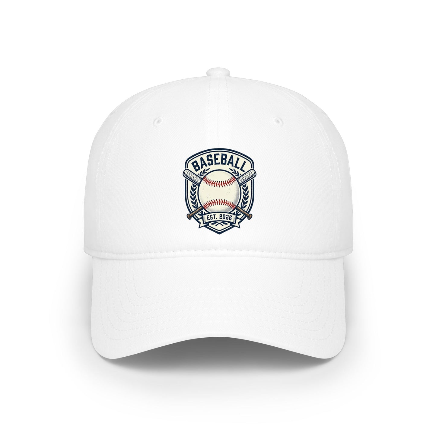 Baseball Cap - Vintage Baseball Crest Embroidered Low Profile Hat