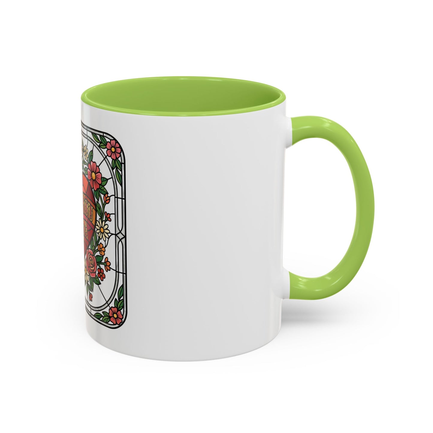 Love You Mama Stained Glass Heart Accent Coffee Mug