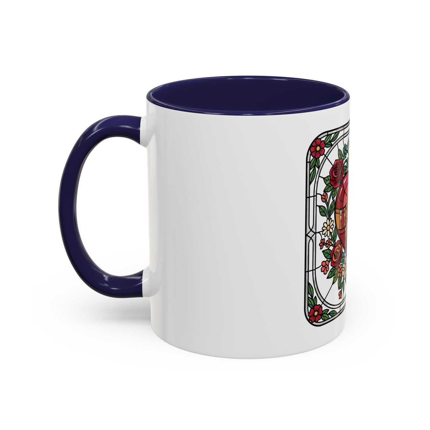 Love You Mama Stained Glass Heart Accent Coffee Mug