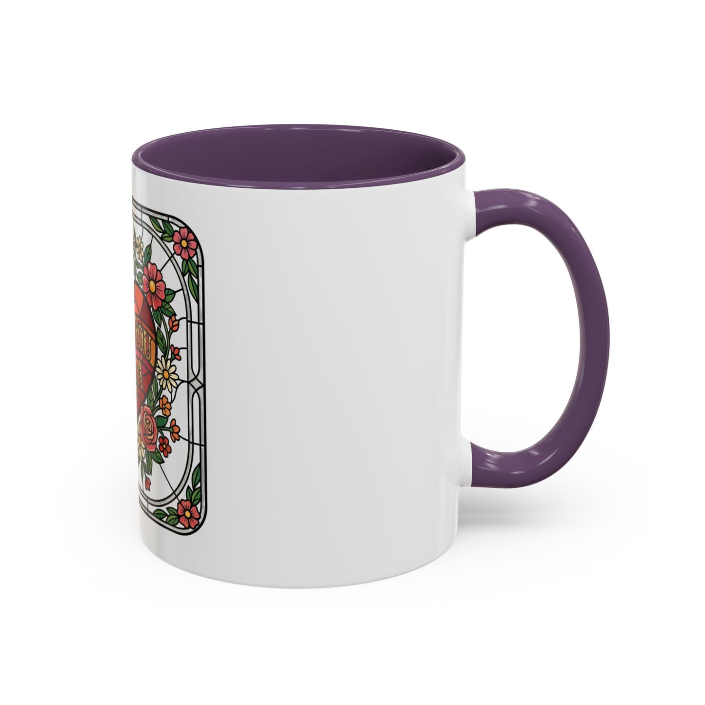 Love You Mama Stained Glass Heart Accent Coffee Mug