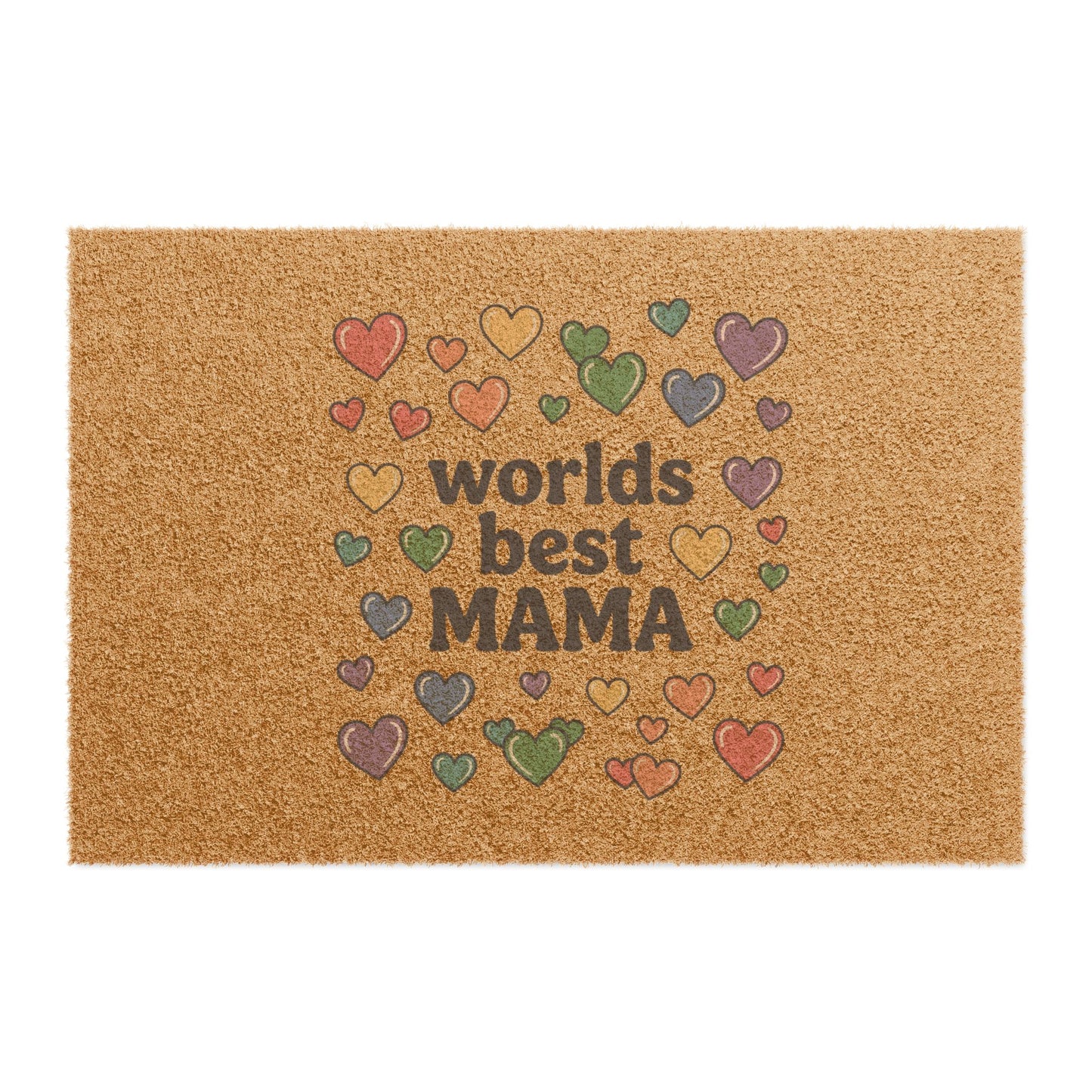 Doormat - "World's Best Mama" Heart Welcome Mat