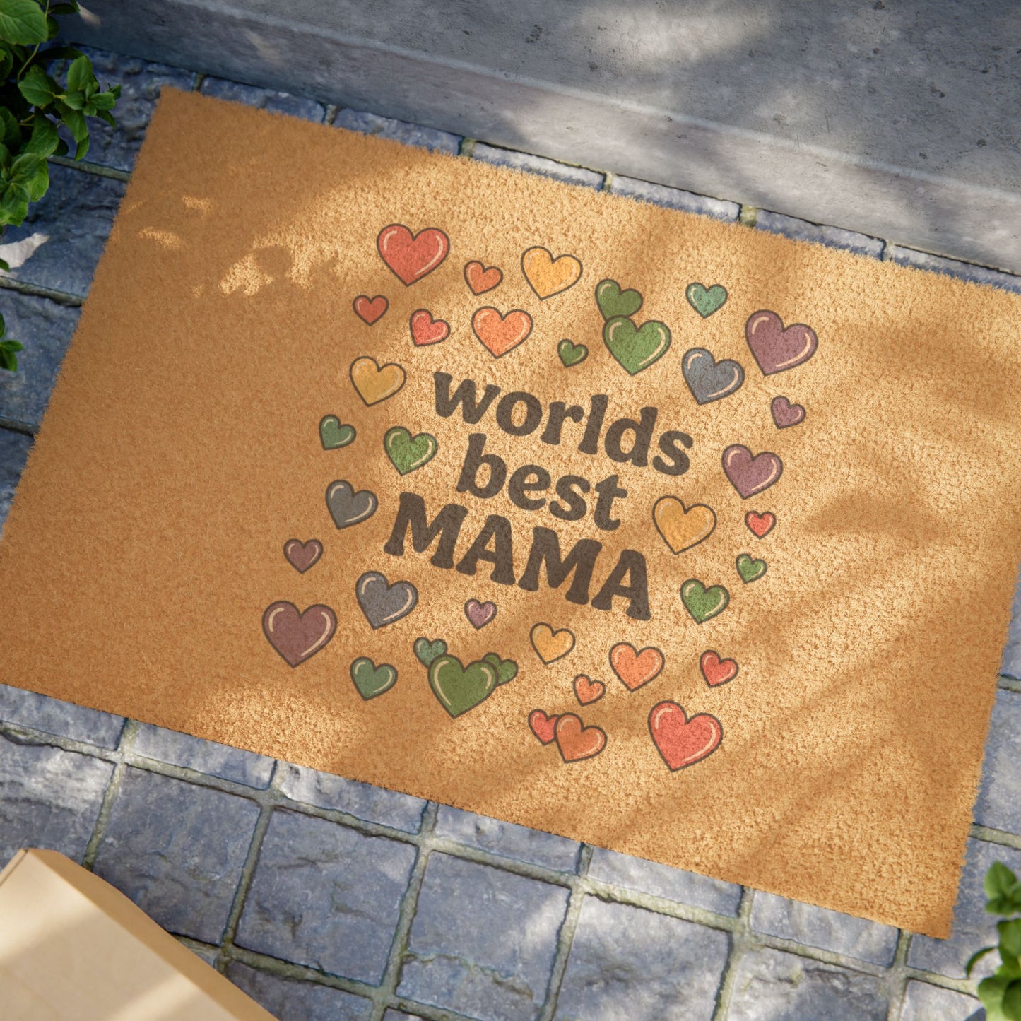 Doormat - "World's Best Mama" Heart Welcome Mat