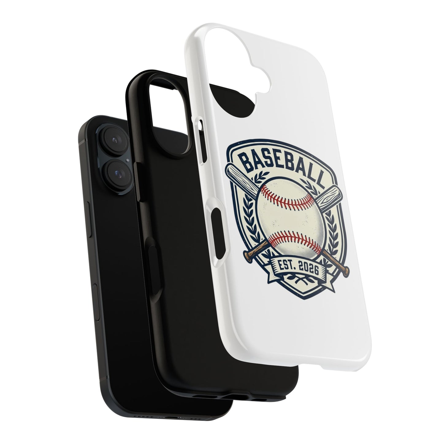 Baseball Emblem Phone Case — Vintage Ball & Bats Protective Cover
