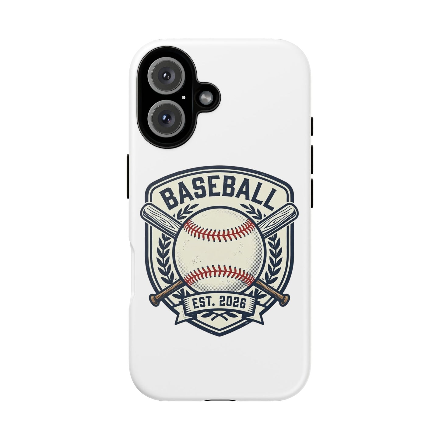 Baseball Emblem Phone Case — Vintage Ball & Bats Protective Cover