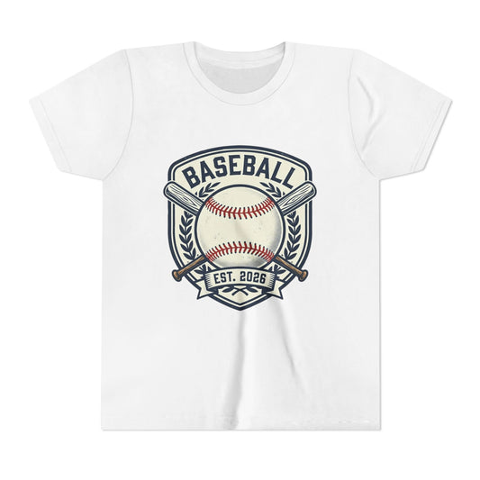 Youth Baseball Tee "Baseball Est. 2026" - Kids Baseball Shirt