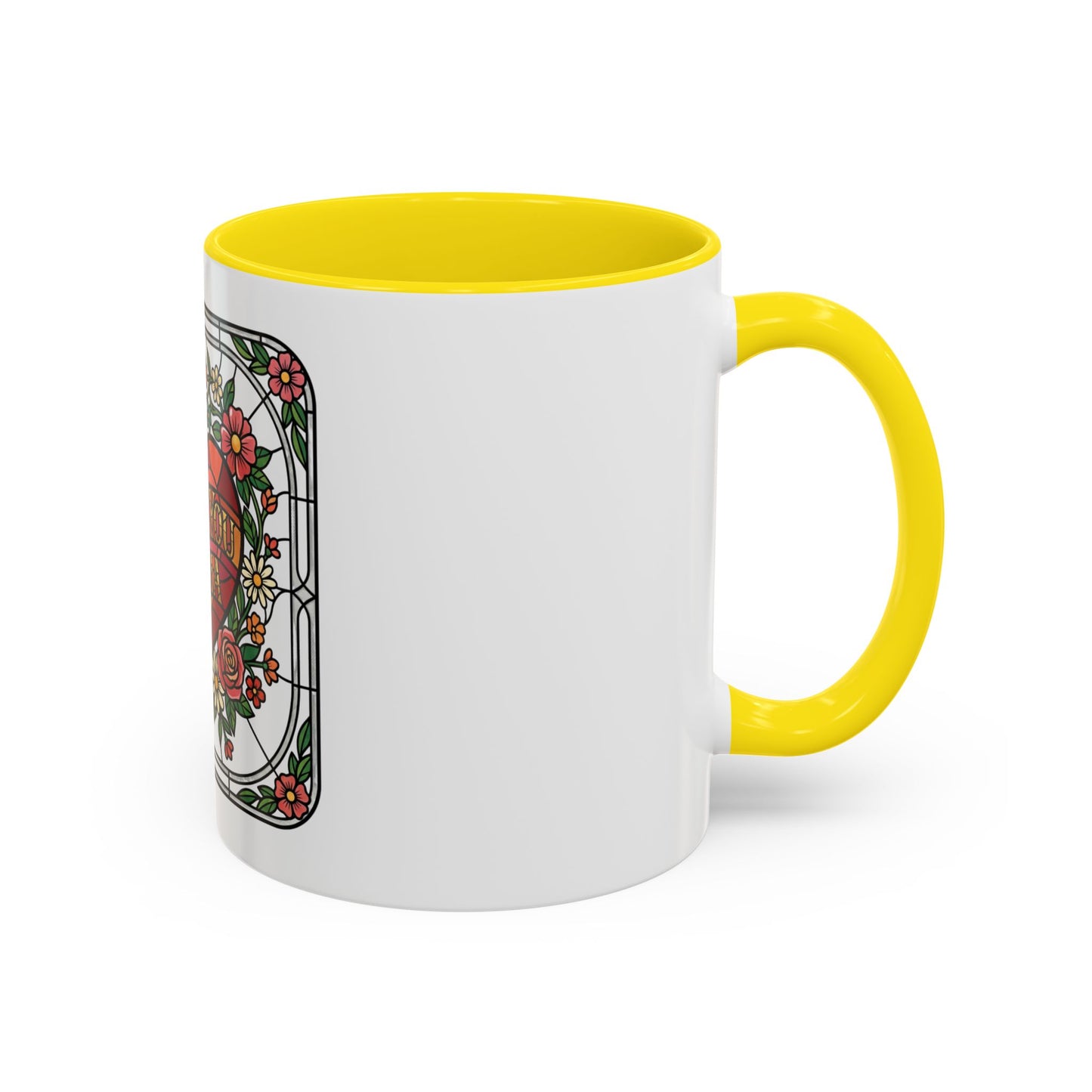 Love You Mama Stained Glass Heart Accent Coffee Mug