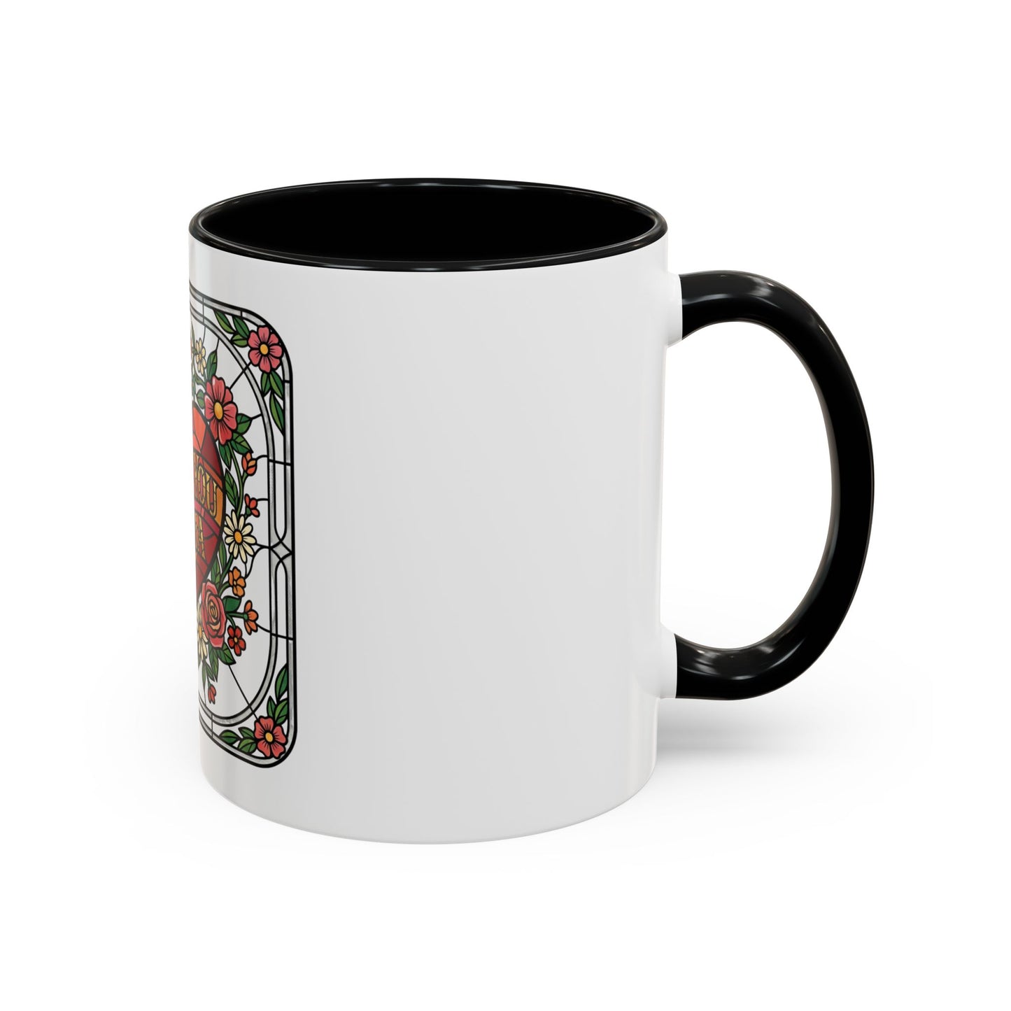 Love You Mama Stained Glass Heart Accent Coffee Mug