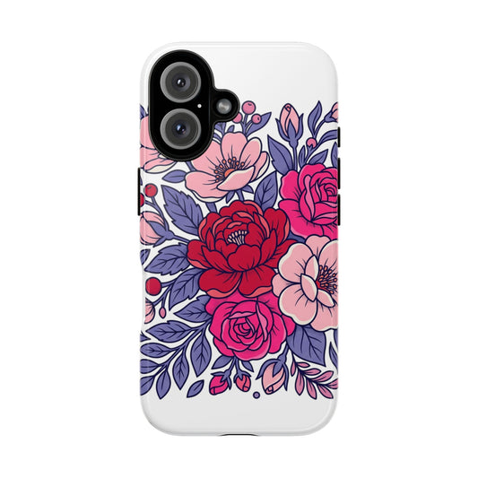 Floral Romance Phone Case – Red & Pink Rose Protective Cover