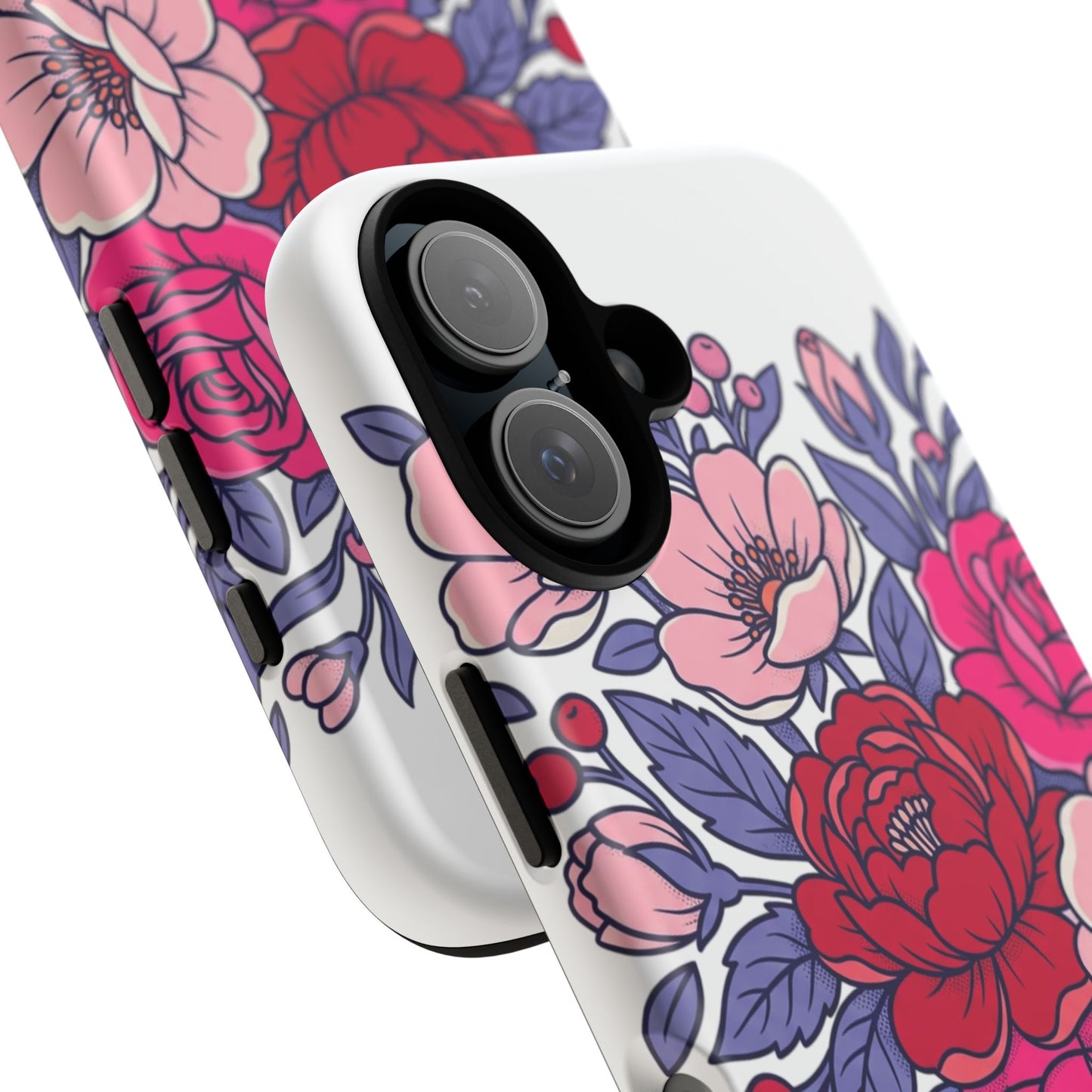 Floral Romance Phone Case – Red & Pink Rose Protective Cover