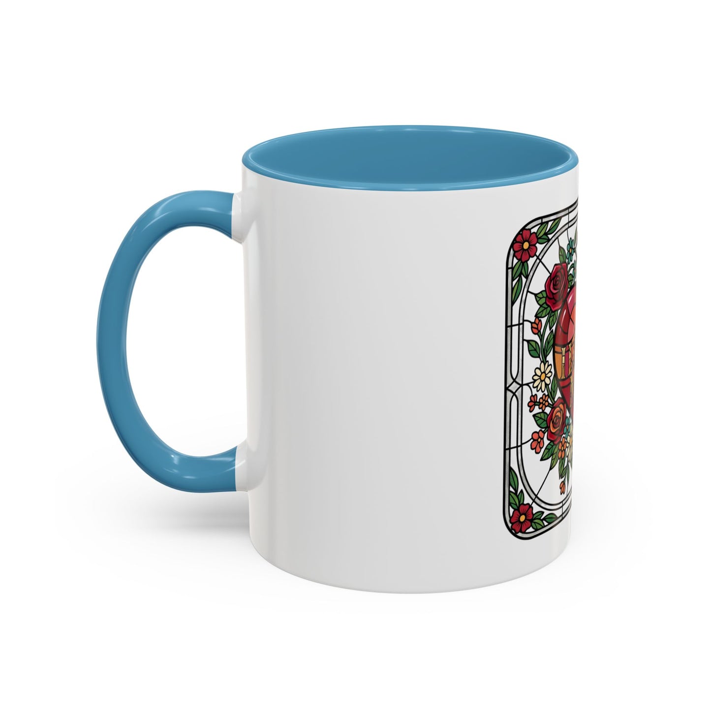 Love You Mama Stained Glass Heart Accent Coffee Mug
