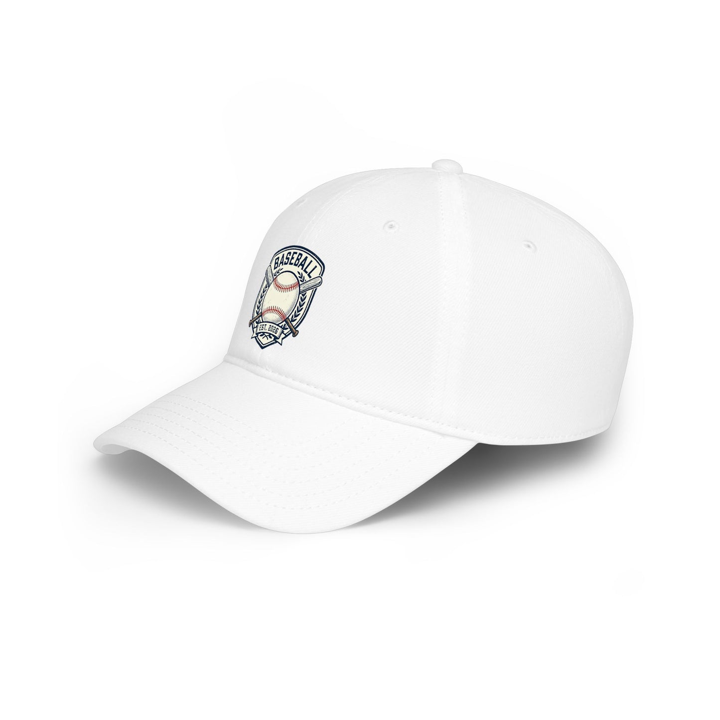 Baseball Cap - Vintage Baseball Crest Embroidered Low Profile Hat